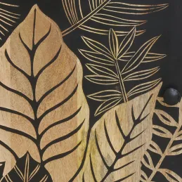 Table de nuit en manguier naturel et noir TROPICA