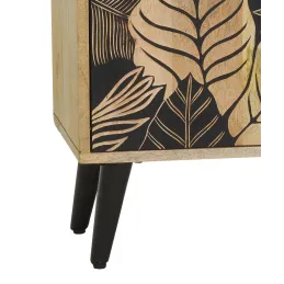 Table de nuit en manguier naturel et noir TROPICA