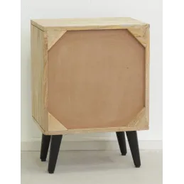 Table de nuit en manguier naturel et noir TROPICA