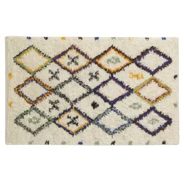 Tapis berbère en laine et coton tuftés multicolores