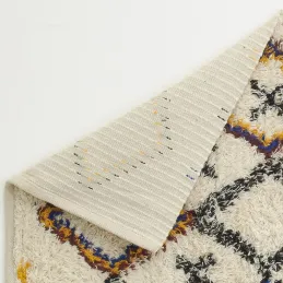 Tapis berbère en laine et coton tuftés multicolores