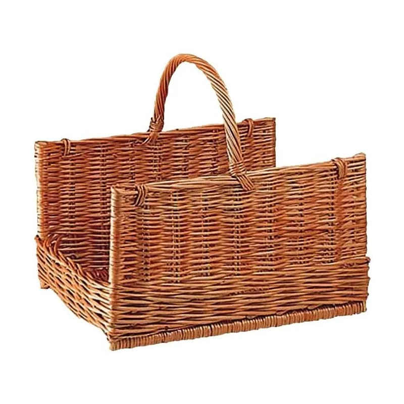 Panier à bûches en osier buff