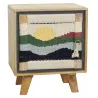 Chevet artisanal en manguier et coton tissé SUNSET