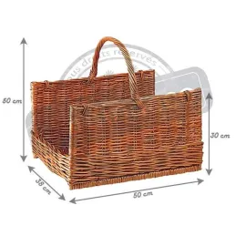 Panier à bûches en osier buff