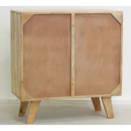 Buffet artisanal en manguier et coton tissé SUNSET