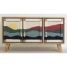 Buffet artisanal en manguier et coton tissé SUNSET