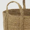 Cache-pots en jonc naturel avec anses (Lot de 3)