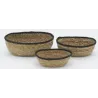 Corbeilles basses en jonc naturel (Lot de 3)