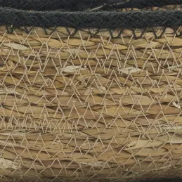 Corbeilles basses en jonc naturel (Lot de 3)