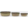 Corbeilles basses en jonc naturel (Lot de 3)