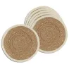 Sets de table ronds en jonc naturel et jute teinté (Lot de 6)