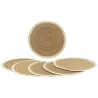 Sets de table ronds en jonc naturel et jute teinté (Lot de 6)