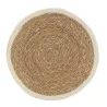 Sets de table ronds en jonc naturel et jute teinté (Lot de 6)