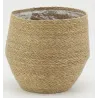 Cache-pots en jonc naturel et doublure plastique (Lot de 3)