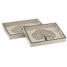 Plateaux rectangulaires en bois naturel Arbre de vie (Lot de 2)
