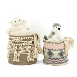 Corbeille de rangement en coton recyclé