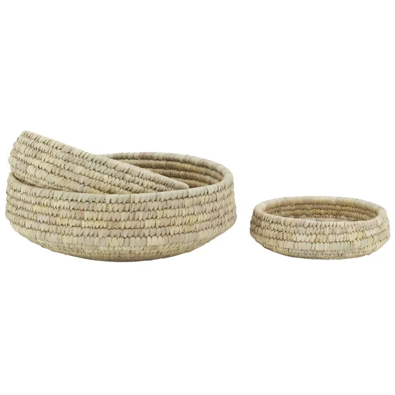 Corbeilles rondes en jonc naturel (Lot de 3)