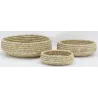 Corbeilles rondes en jonc naturel (Lot de 3)