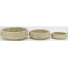 Corbeilles rondes en jonc naturel (Lot de 3)