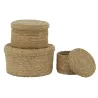 Boites rondes en jonc naturel (Lot de 3)