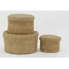 Boites rondes en jonc naturel (Lot de 3)