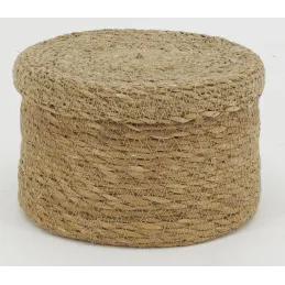Boites rondes en jonc naturel (Lot de 3)