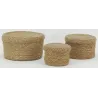 Boites rondes en jonc naturel (Lot de 3)