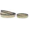 Corbeilles basses en jonc naturel (Lot de 3)