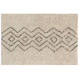 Tapis en coton naturel et noir 60 x 90 cm