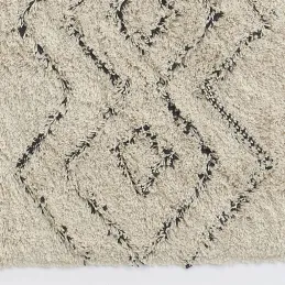 Tapis en coton naturel et noir 60 x 90 cm