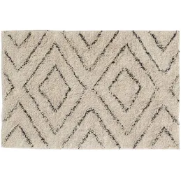 Tapis en coton naturel et noir 60 x 90 cm