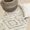 Tapis en coton naturel et noir 60 x 90 cm