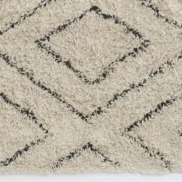 Tapis en coton naturel et noir 60 x 90 cm