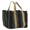 Corbeille de rangement en jute naturel et noir