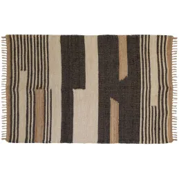 Tapis en jute naturel et coton naturel et teinté Ethnique