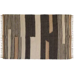 Tapis en jute naturel et coton naturel et teinté Ethnique