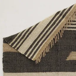 Tapis en jute naturel et coton naturel et teinté Ethnique