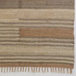 Tapis en jute naturel et coton naturel et teinté Ethnique