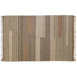 Tapis en jute naturel et coton naturel et teinté Ethnique