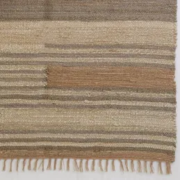 Tapis en jute naturel et coton naturel et teinté Ethnique