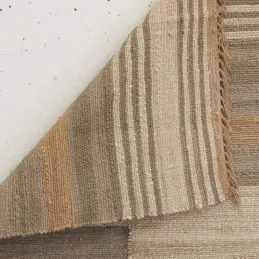 Tapis en jute naturel et coton naturel et teinté Ethnique