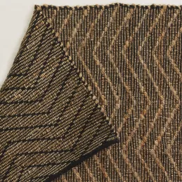 Tapis en jute et coton naturels Zig-zag