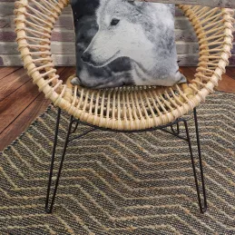 Tapis en jute et coton naturels Zig-zag