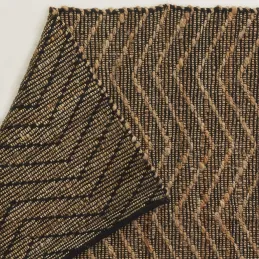 Tapis en jute et coton naturels Zig-zag