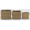 Série de 3 cache-pots en jonc naturel (Lot de 3)