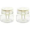 Set de 2 bocaux en verre couvercle céramique