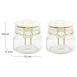Set de 2 bocaux en verre couvercle céramique