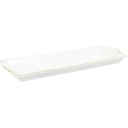 Plat de service en porcelaine liseré doré 34 x 14 cm