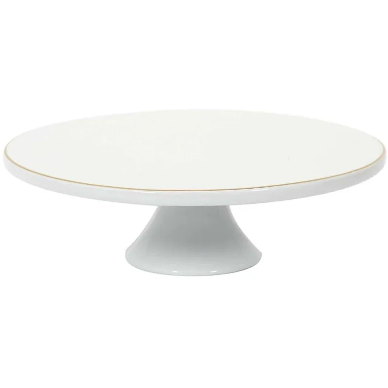 Support à gateau en porcelaine liseré doré