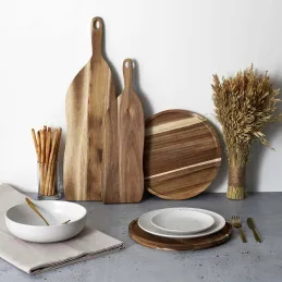Dessous d'assiette en acacia 32 cm